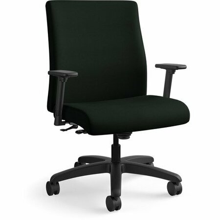 THE HON CO Task Chair, Big/Tall, Mid-back, 32-1/4inx28inx43-1/8in, PU BK HONIW801UR10